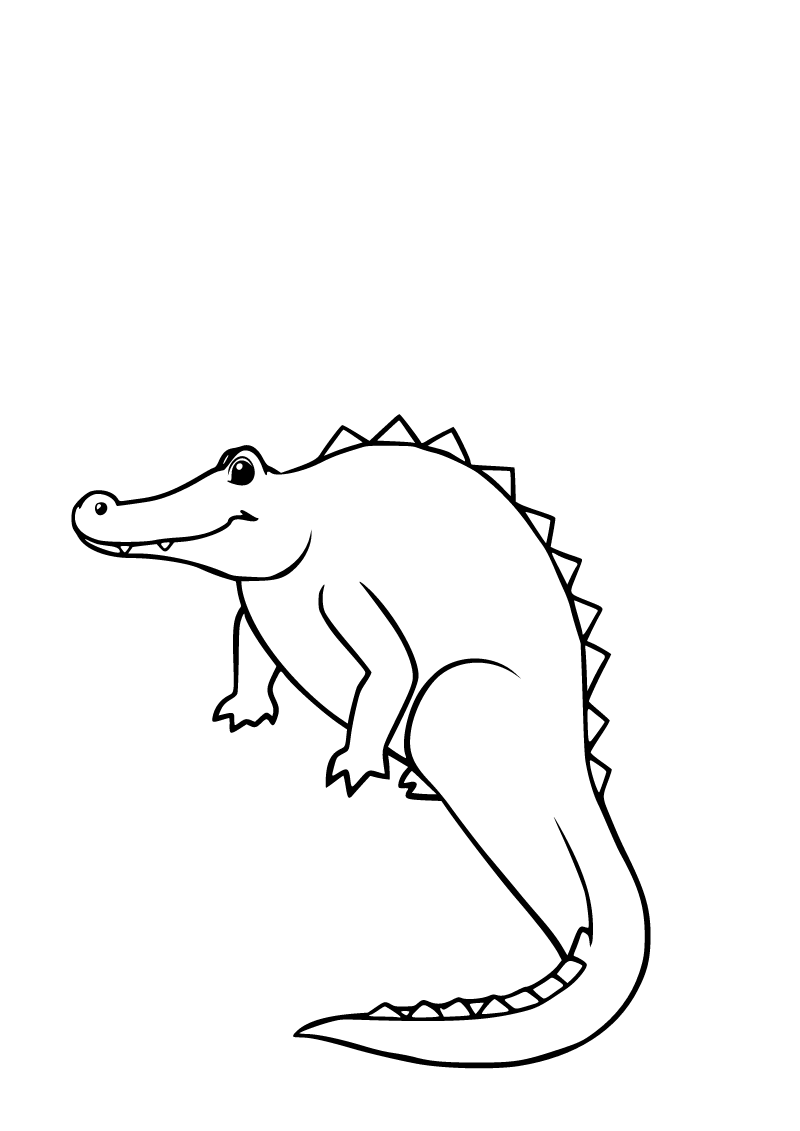 Printable crocodile coloring page for kids