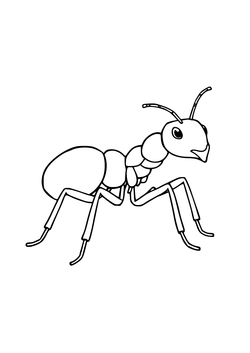 Printable ant coloring page for kids