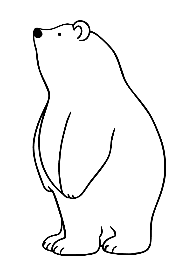 Printable bear coloring page for kids