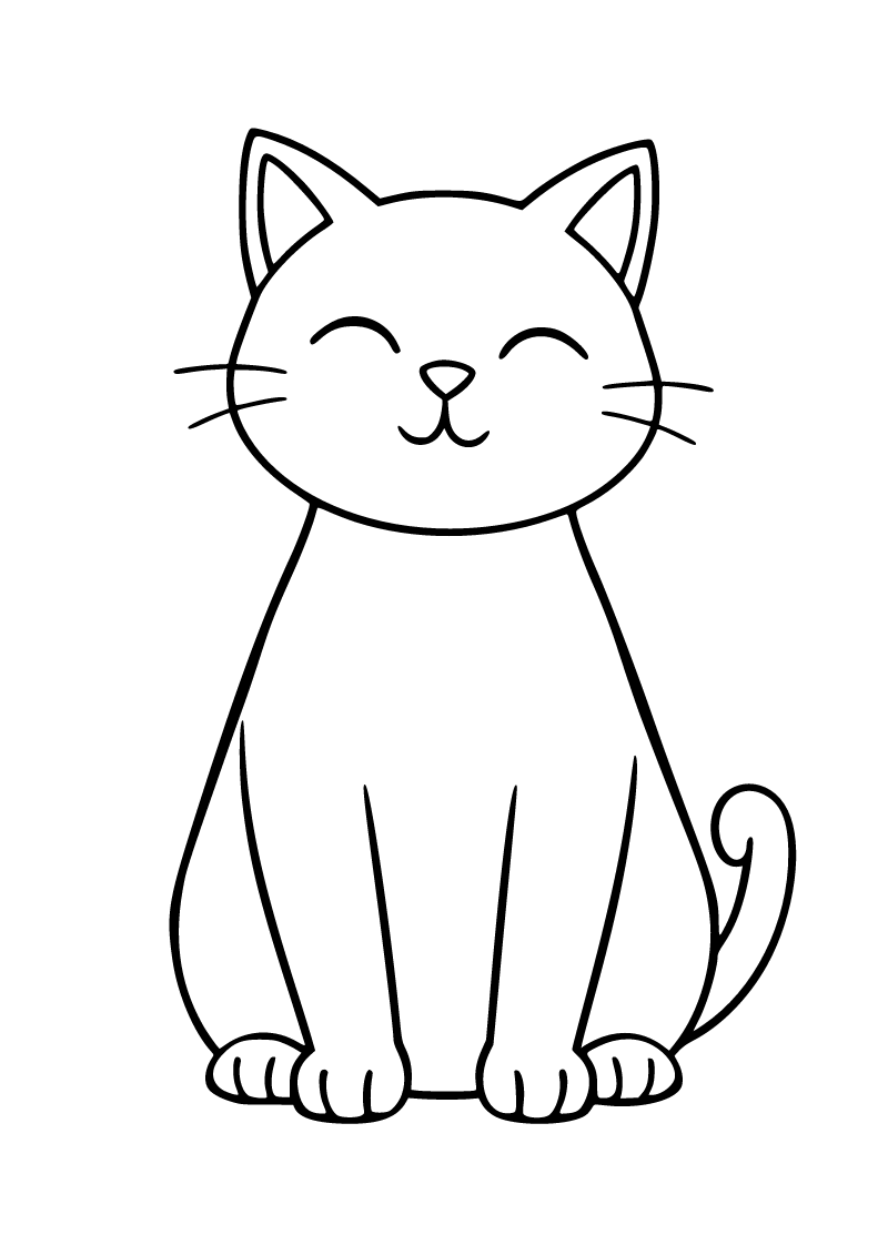 Printable cat coloring page for kids