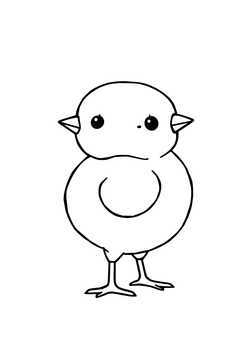 Printable chick coloring page for kids