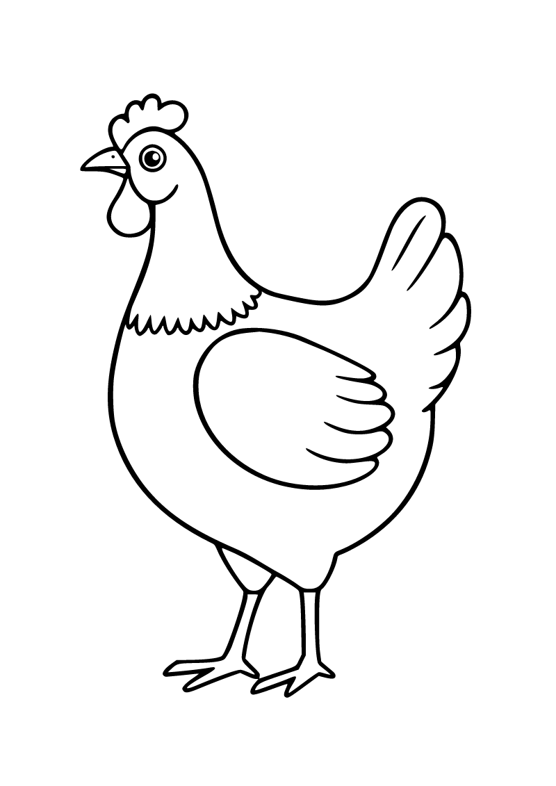 Printable chicken coloring page for kids