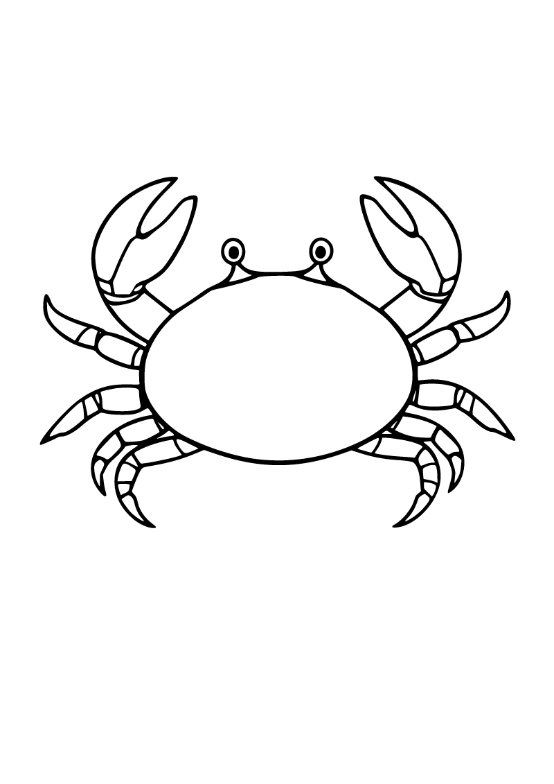 Printable crab coloring page for kids