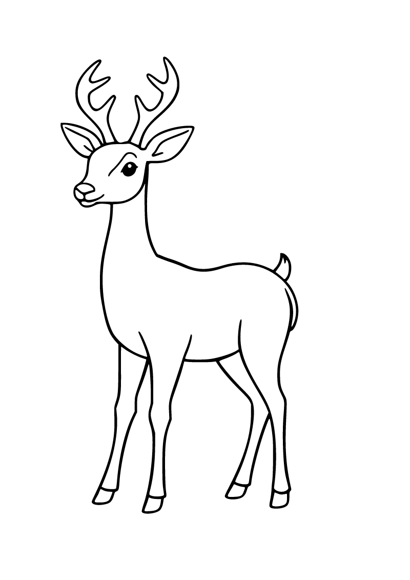 Printable deer coloring page for kids