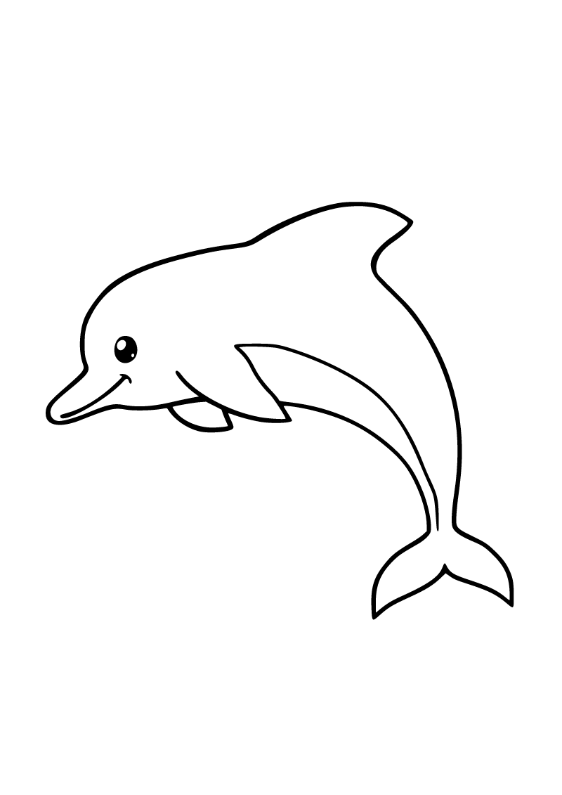 Printable dolphin coloring page for kids