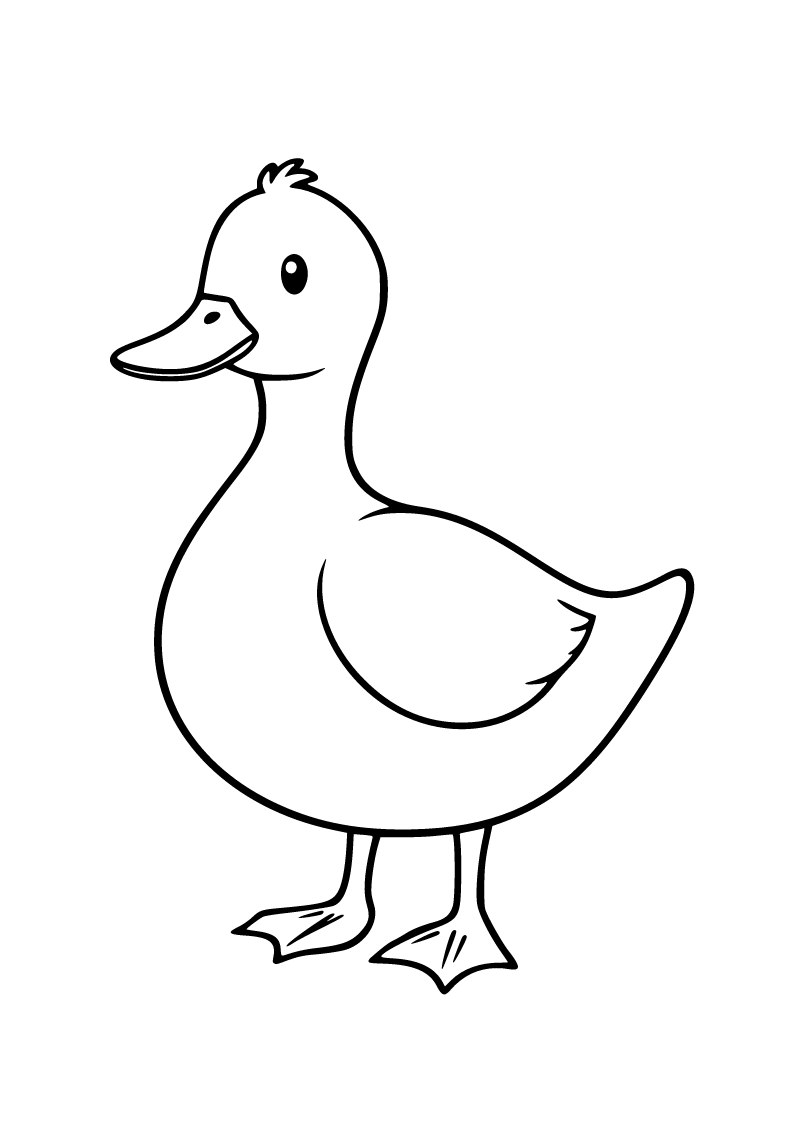 Printable duck coloring page for kids
