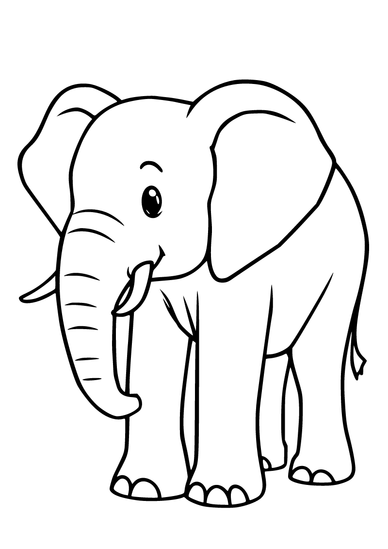 Printable elephant coloring page for kids