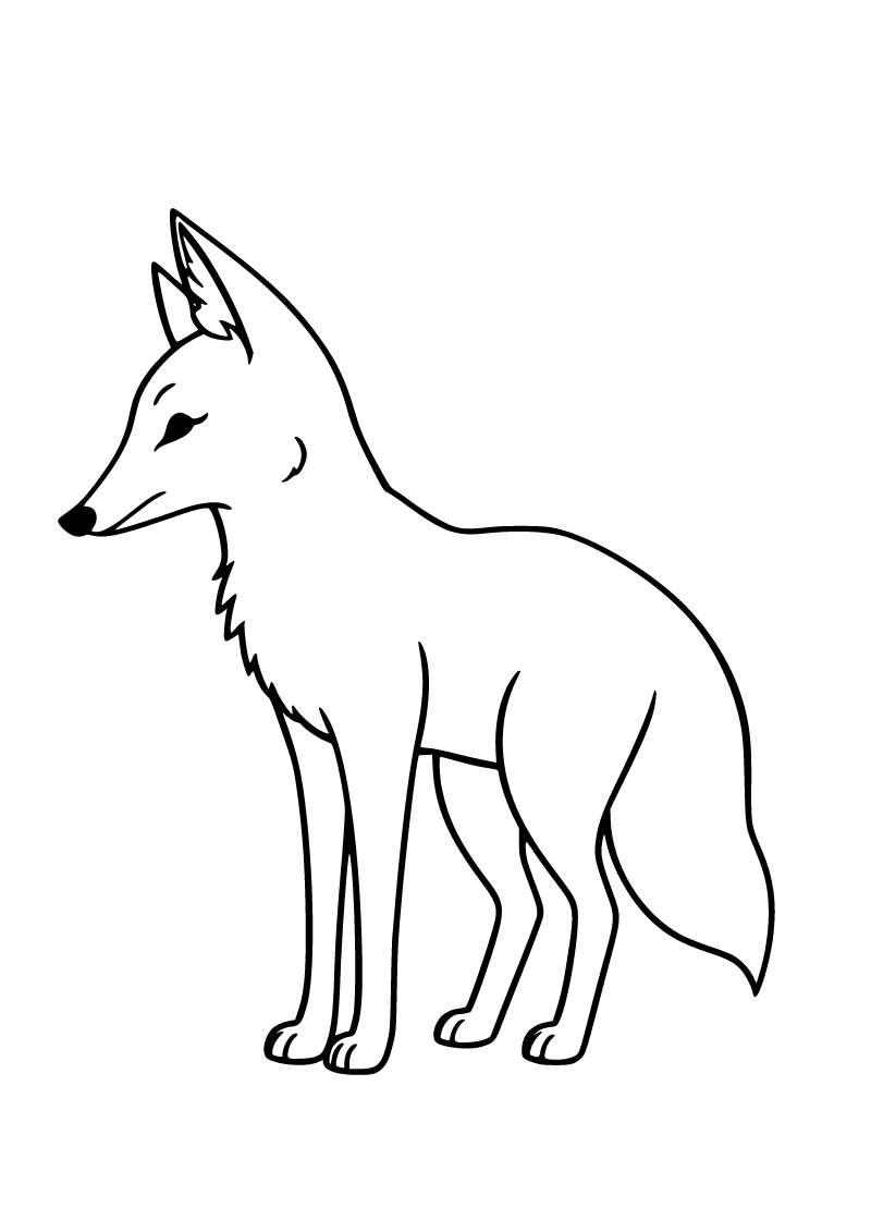 Printable fox coloring page for kids