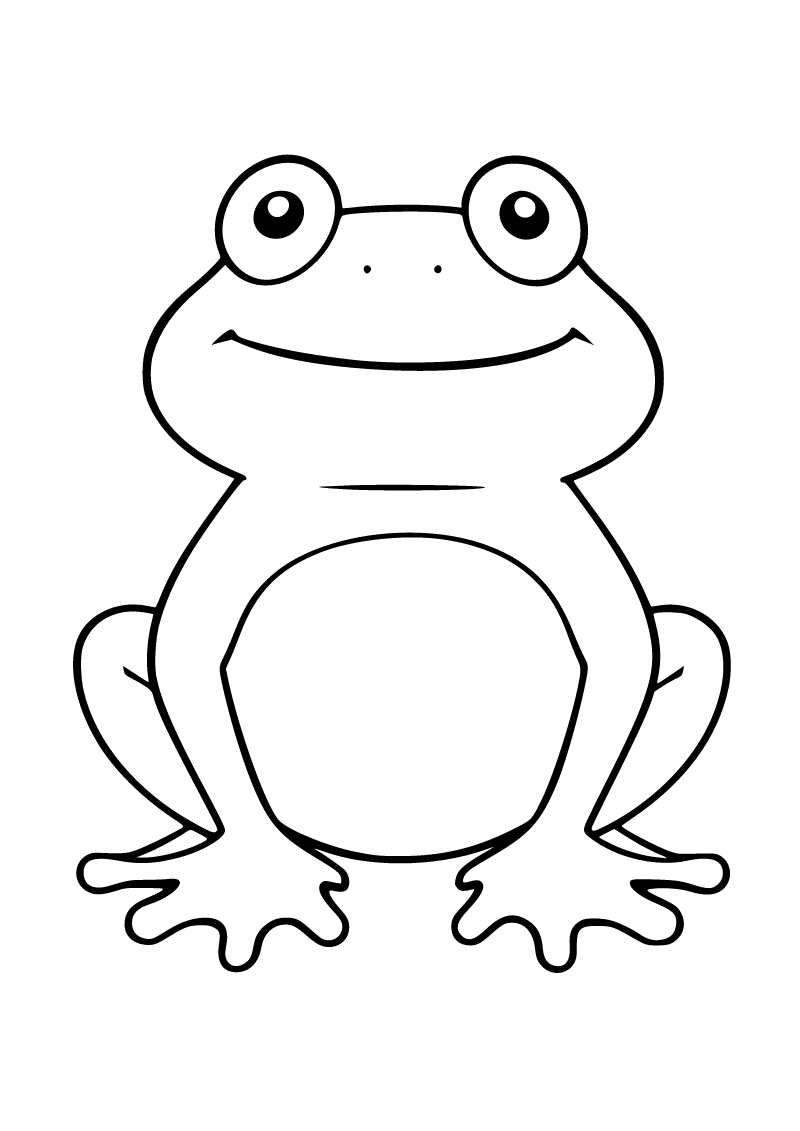 Printable frog coloring page for kids