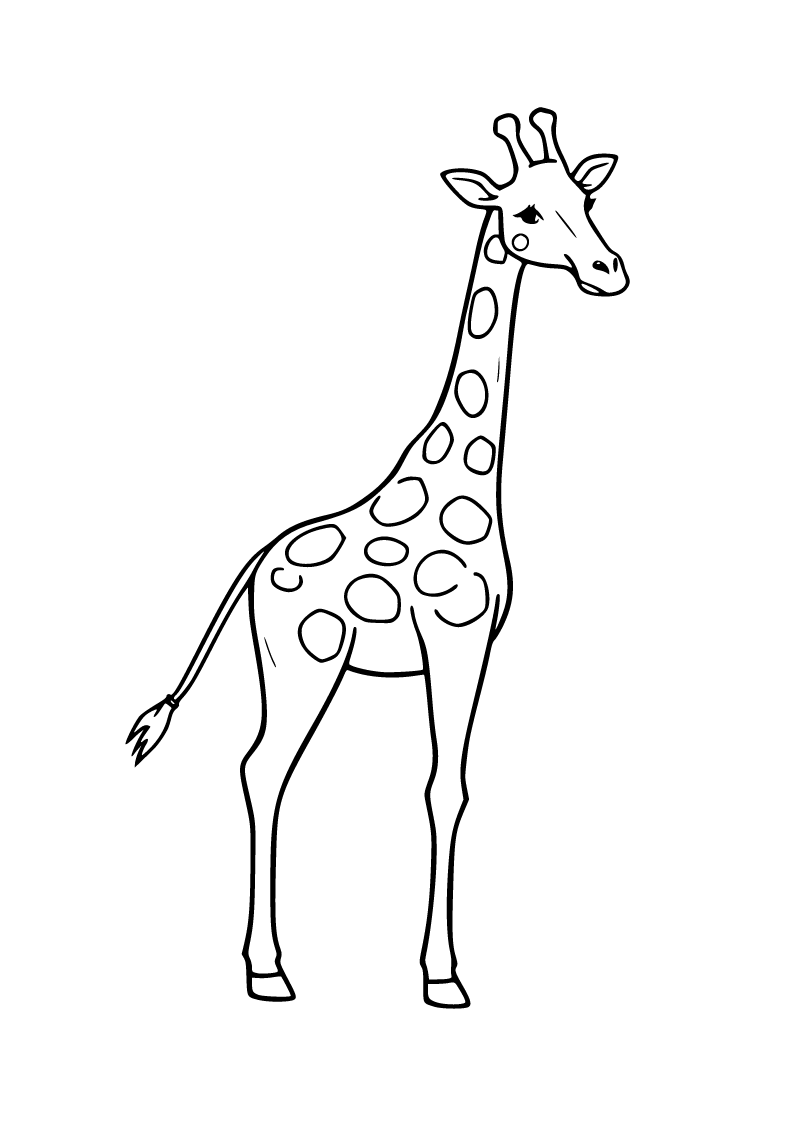 Printable giraffe coloring page for kids
