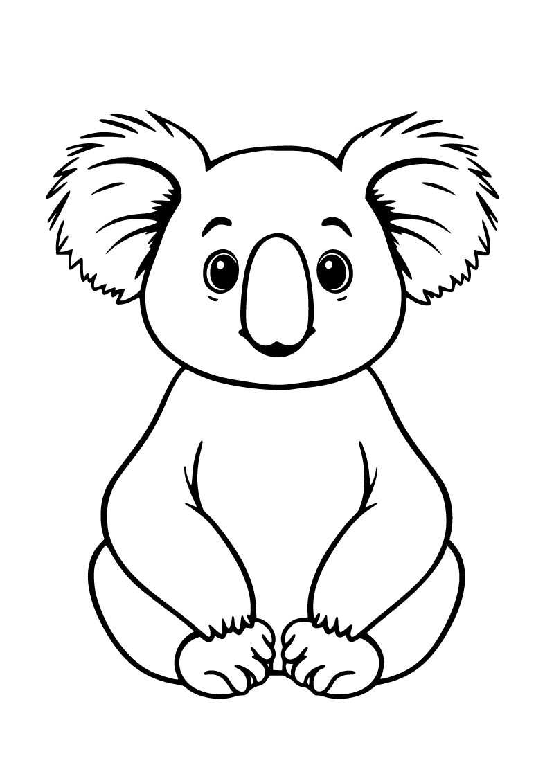 Printable koala coloring page for kids