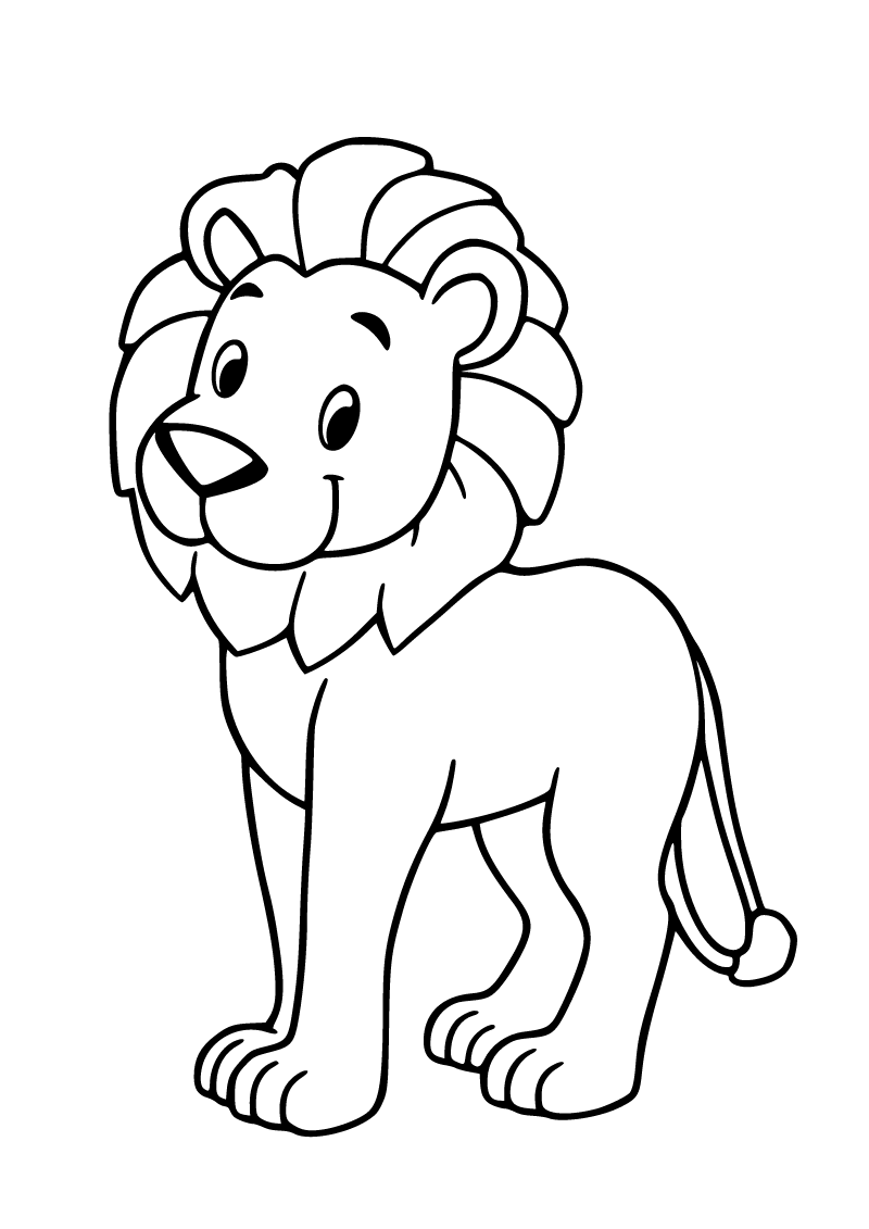 Printable lion coloring page for kids