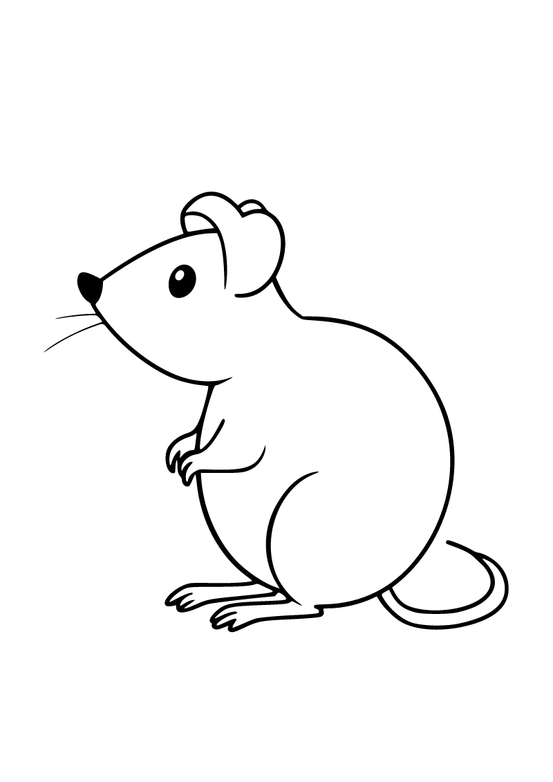 Printable mouse coloring page for kids