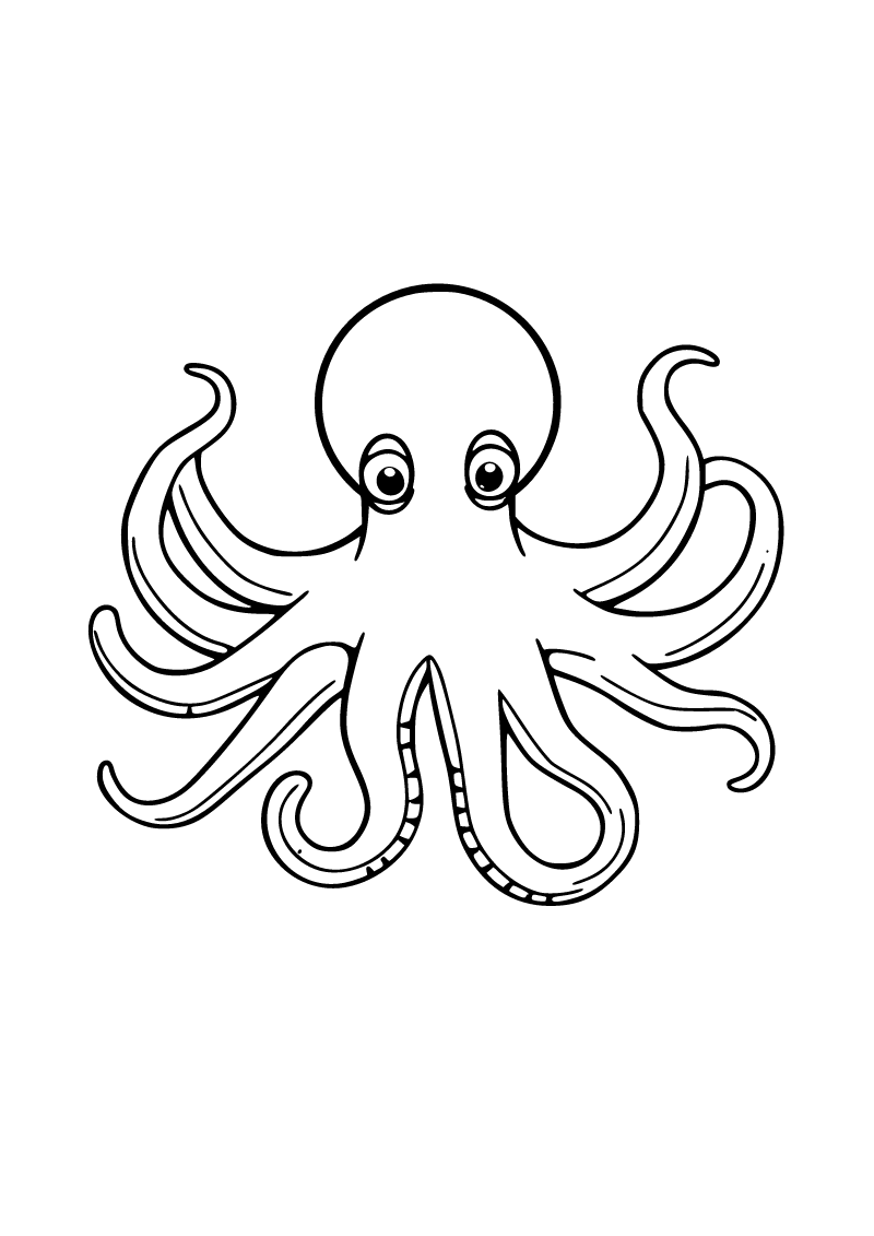 Printable octopus coloring page for kids