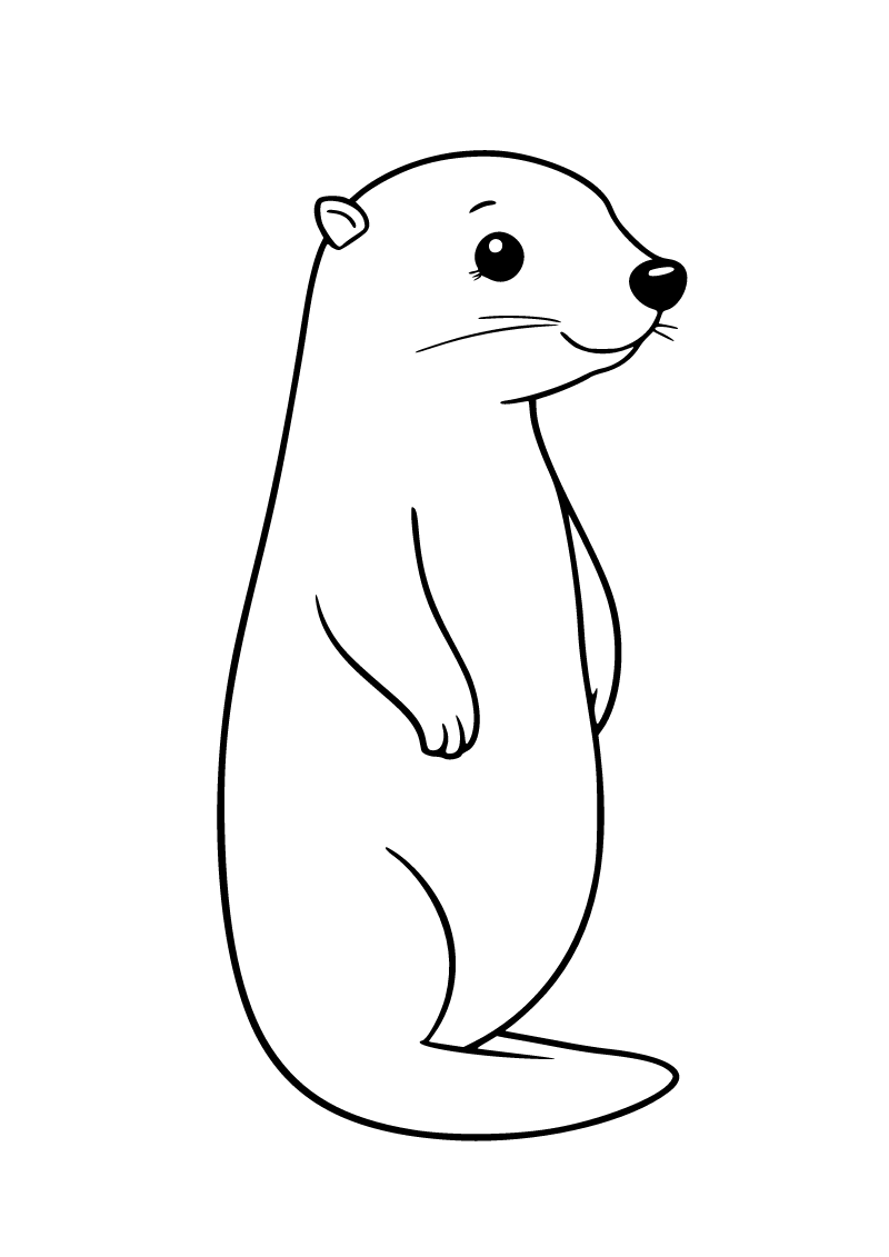 Printable otter coloring page for kids