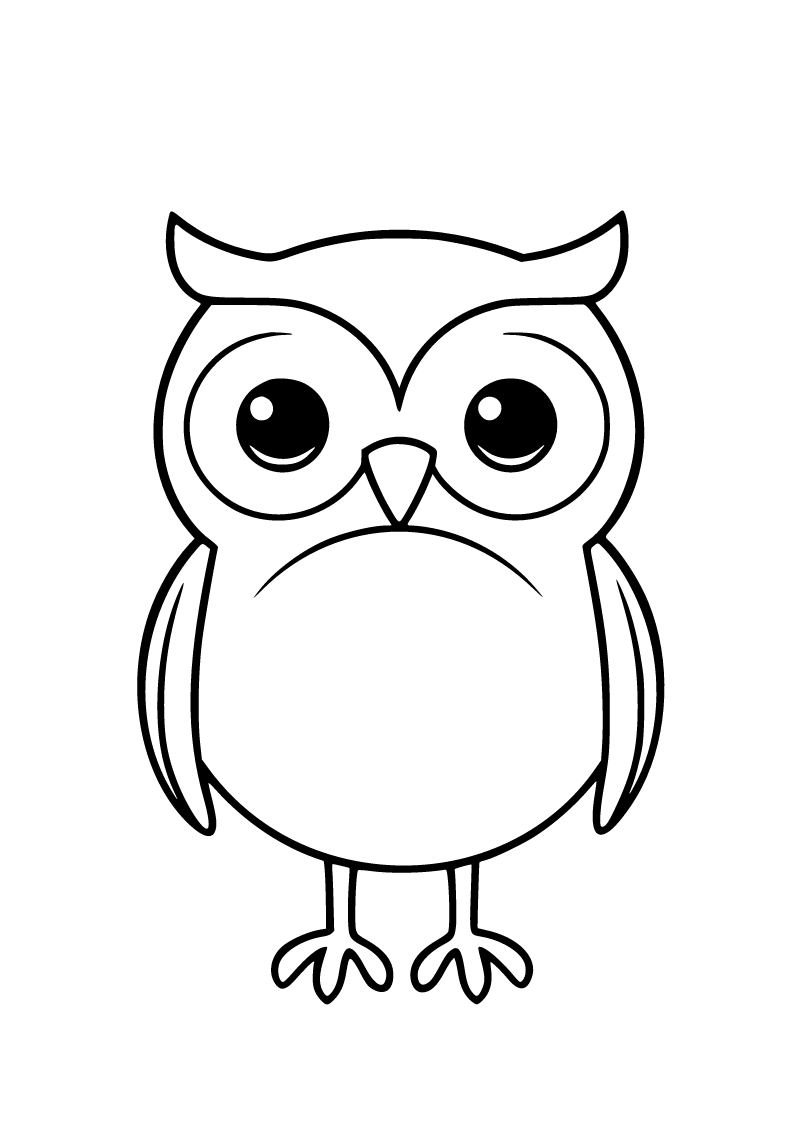 Printable owl coloring page for kids