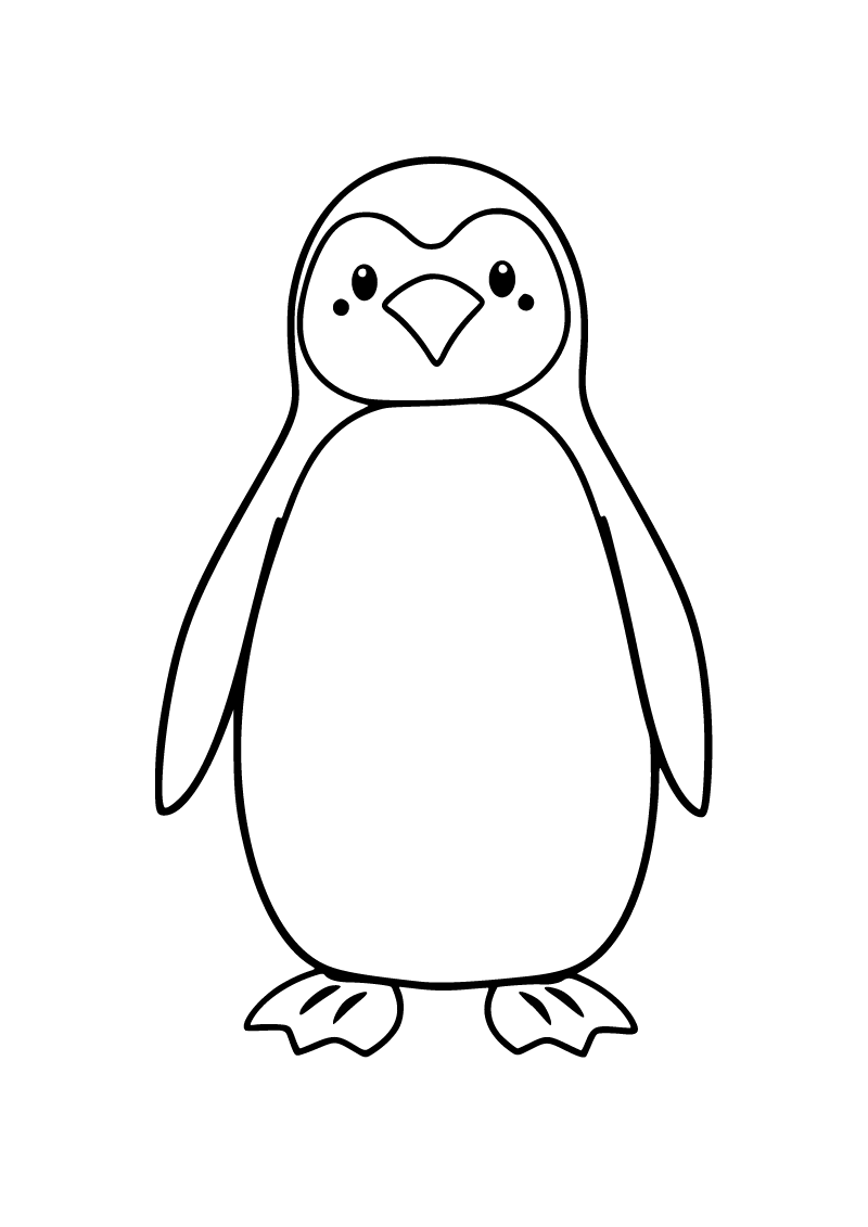Printable penguin coloring page for kids