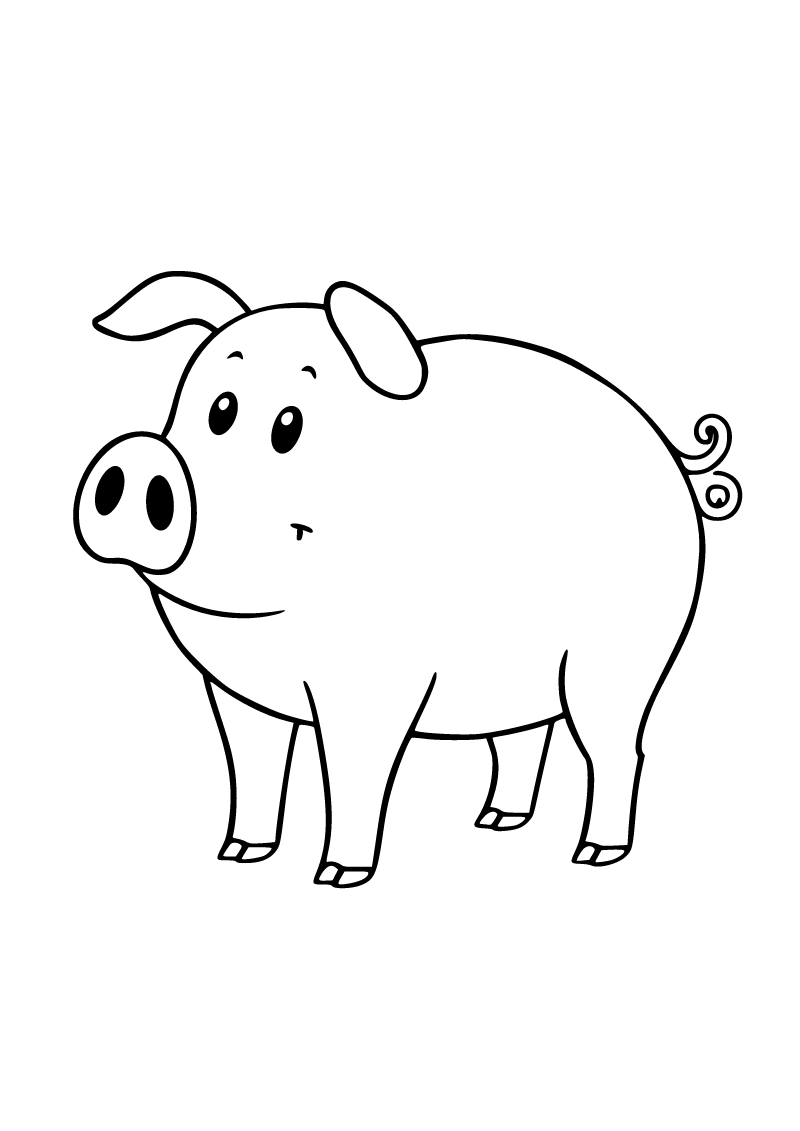 Printable pig coloring page for kids
