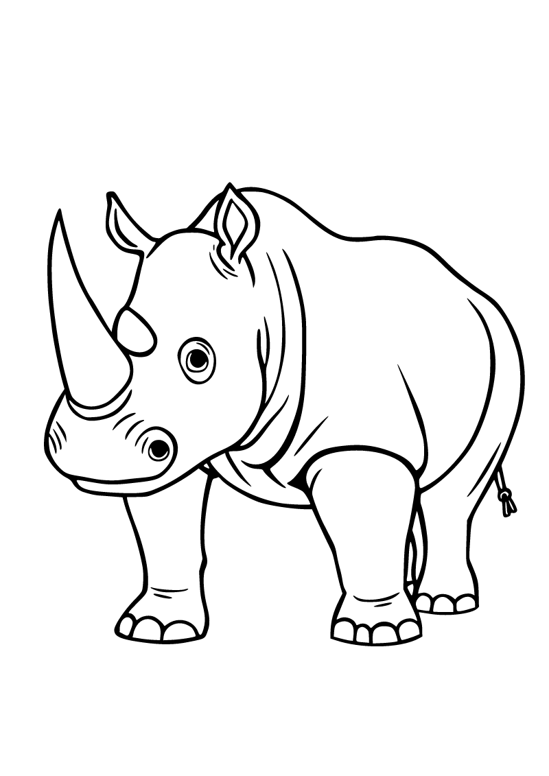 Printable rhinoceros coloring page for kids