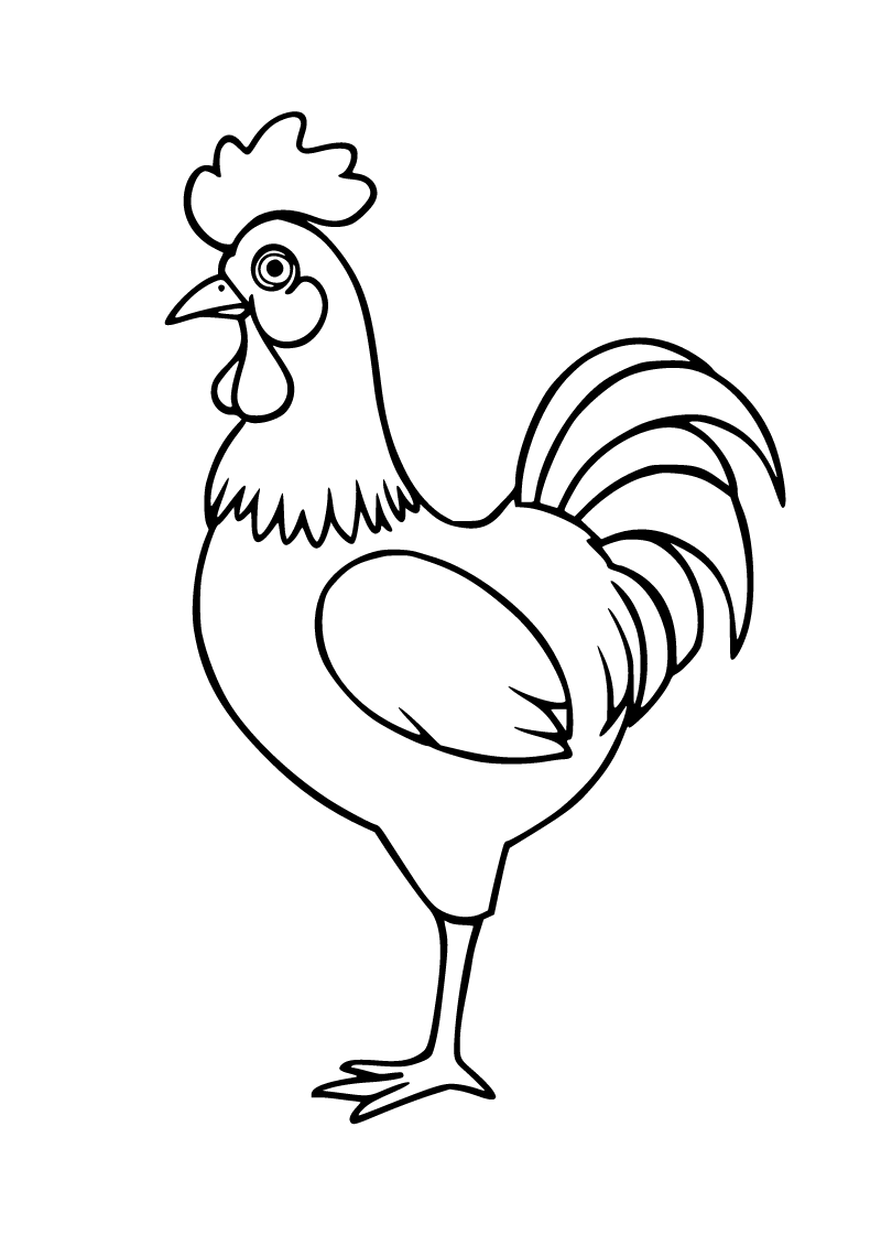 Printable rooster coloring page for kids