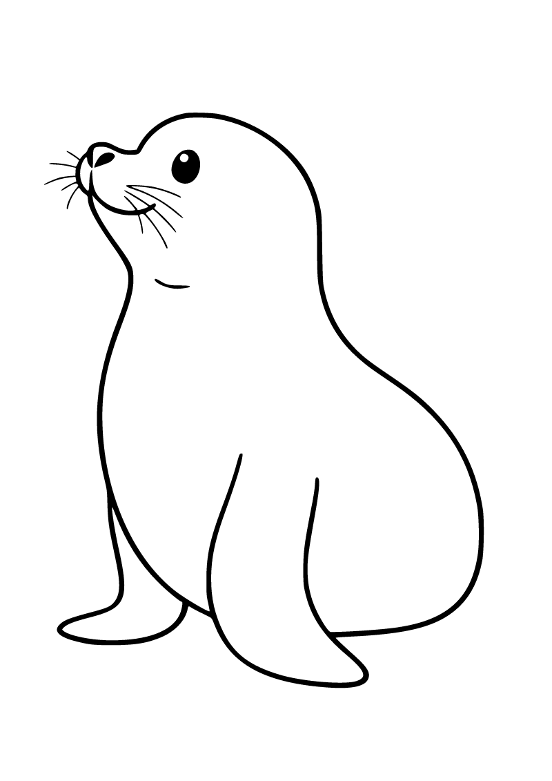 Printable seal coloring page for kids