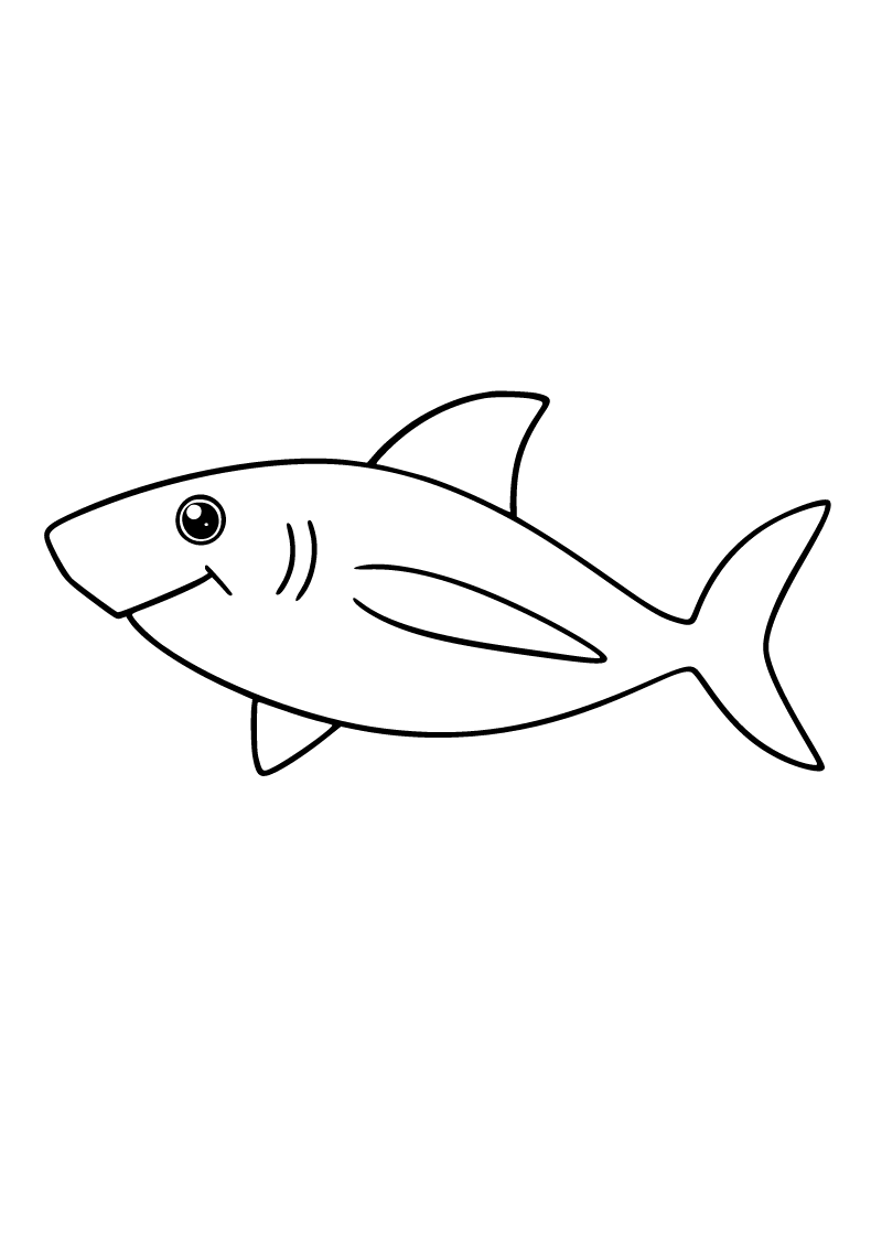 Printable shark coloring page for kids