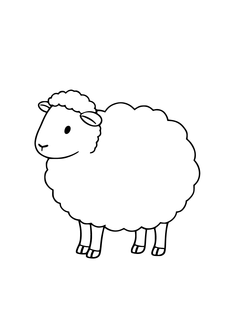 Printable sheep coloring page for kids