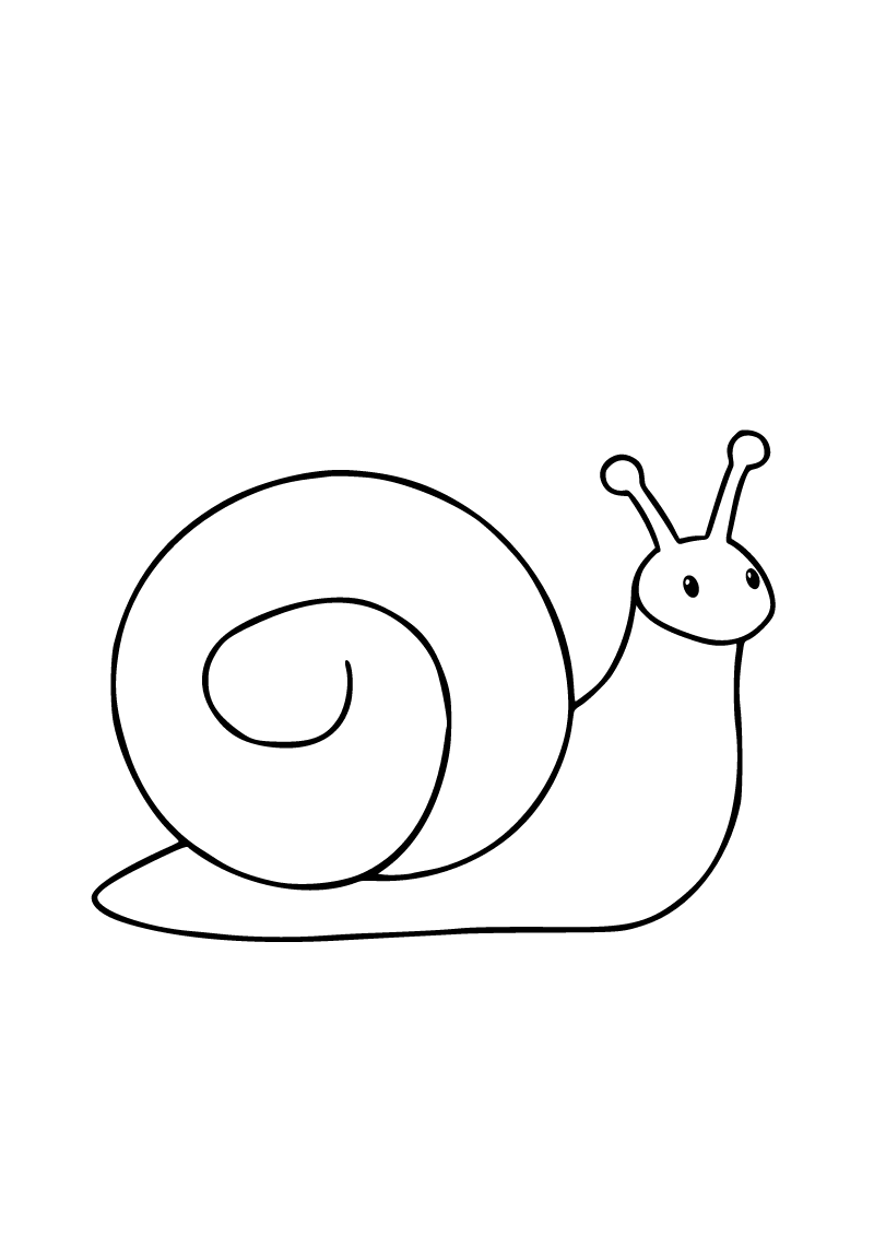 Printable snail coloring page for kids