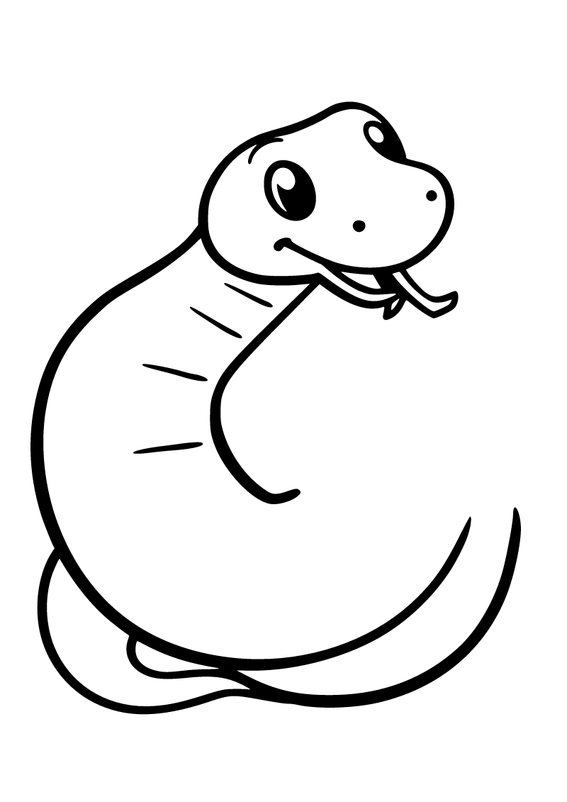 Printable snake coloring page for kids