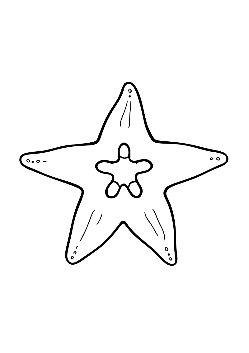 Printable starfish coloring page for kids