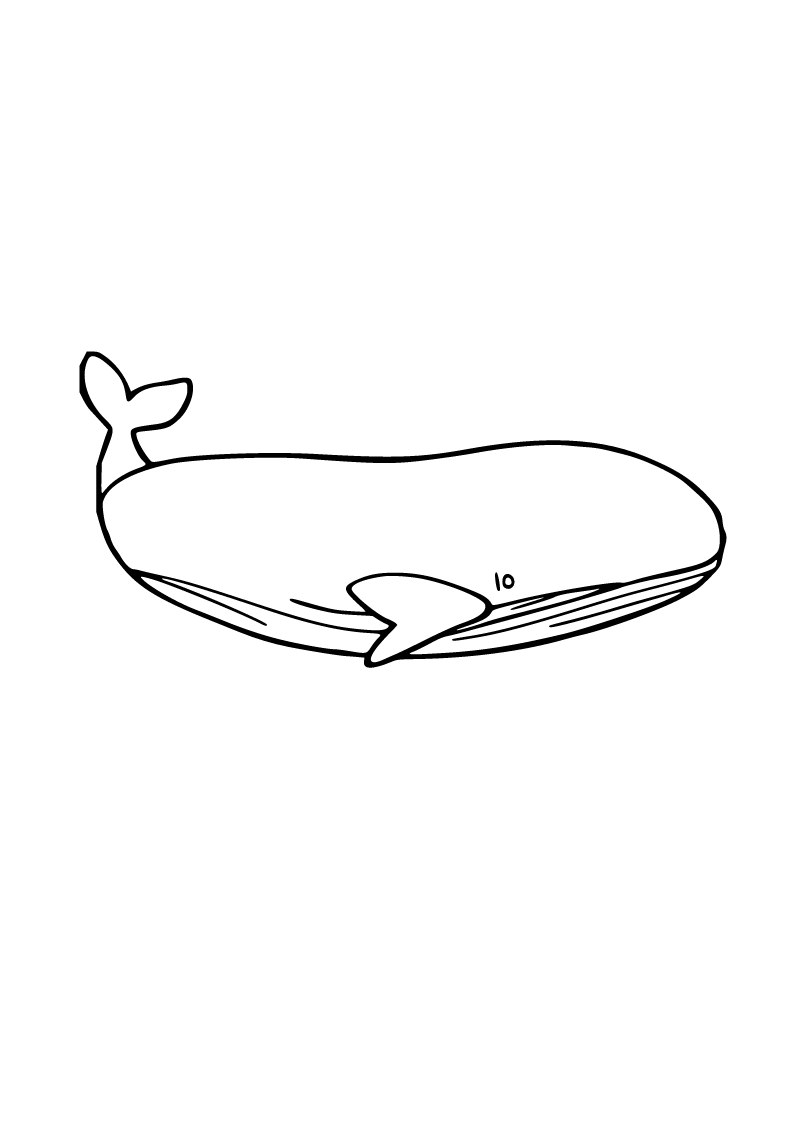 Printable whale coloring page for kids
