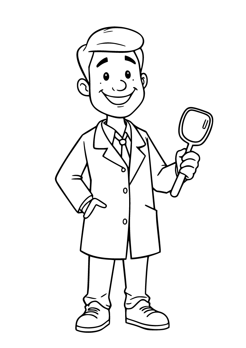 Printable dentist coloring page for kids