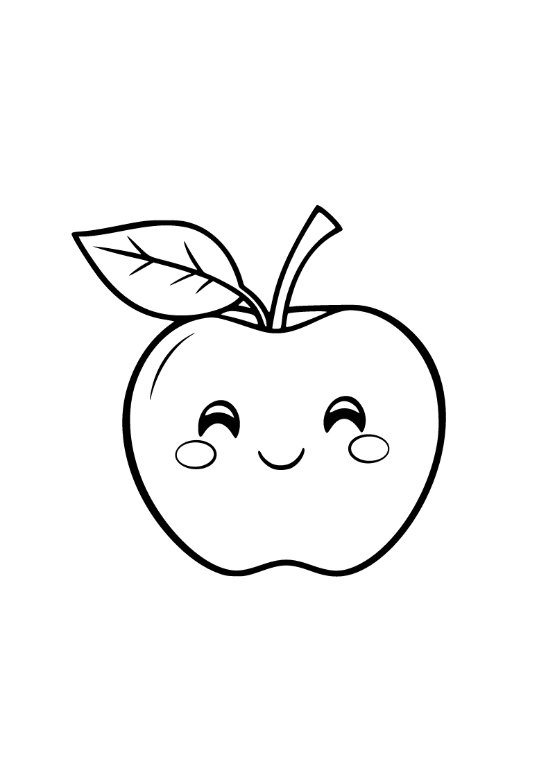 Printable apple coloring page for kids
