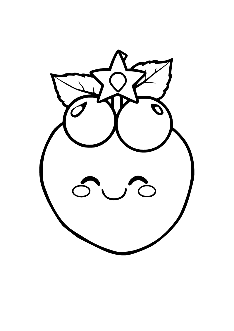 Printable blueberries coloring page for kids