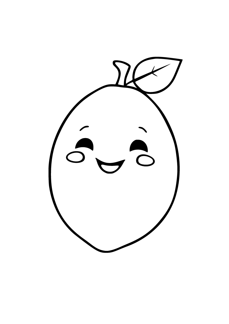 Printable lemon coloring page for kids