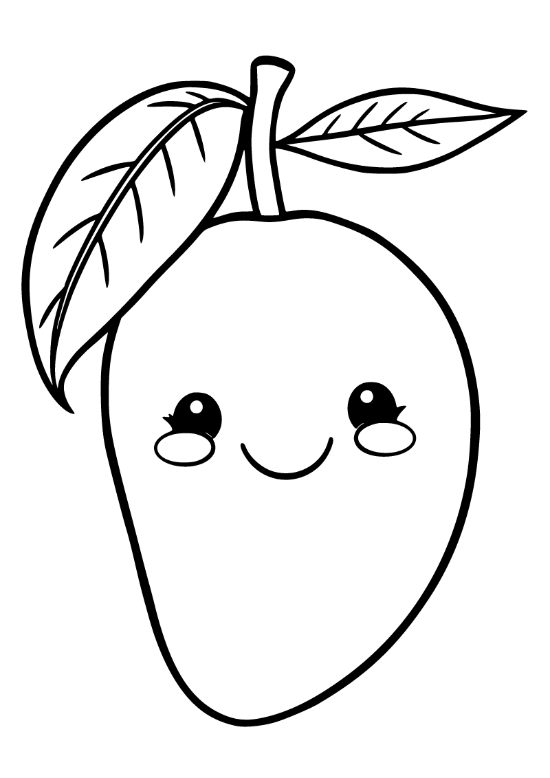 Printable mango coloring page for kids