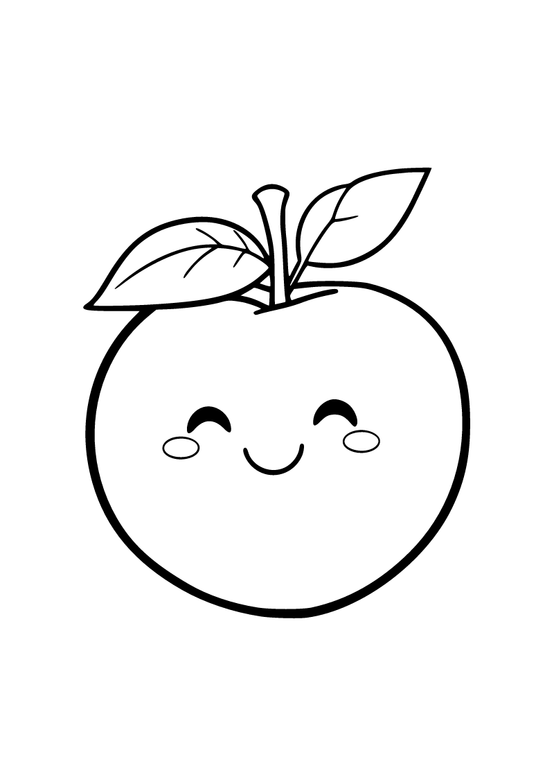 Printable peach coloring page for kids