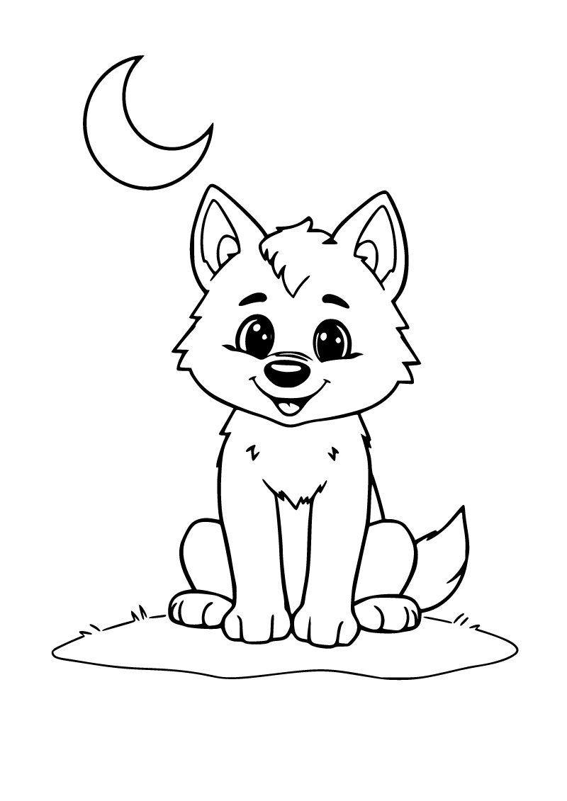 Printable cute werewolf coloring page for kids