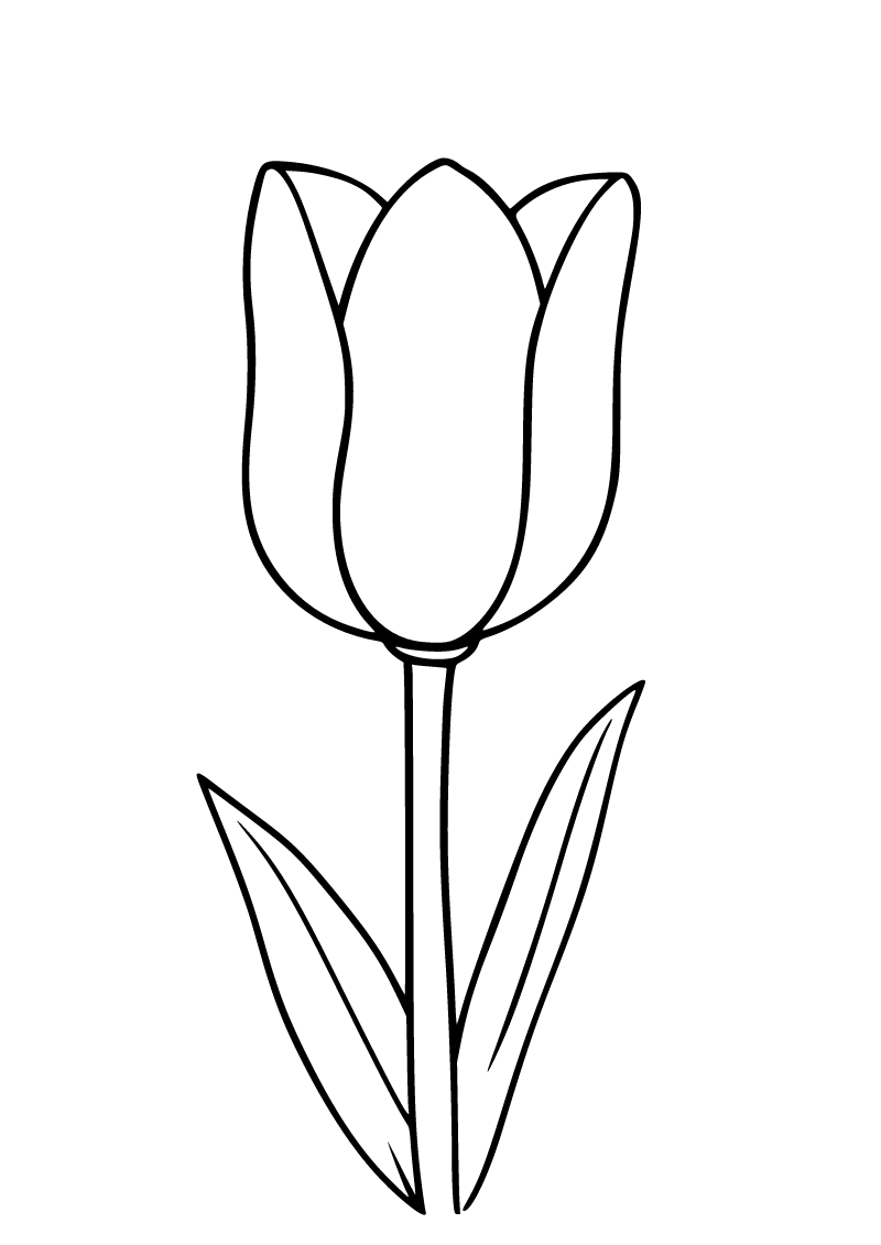 Printable tulip coloring page for kids