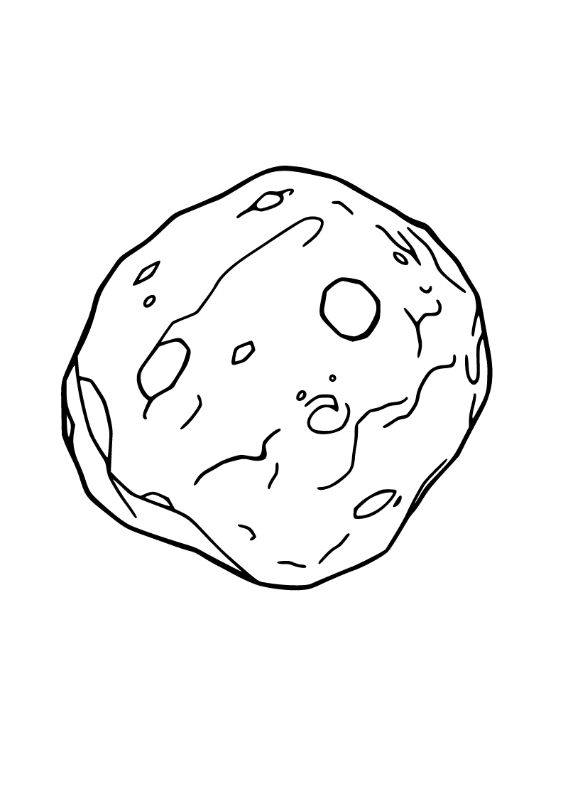 Printable asteroid coloring page for kids