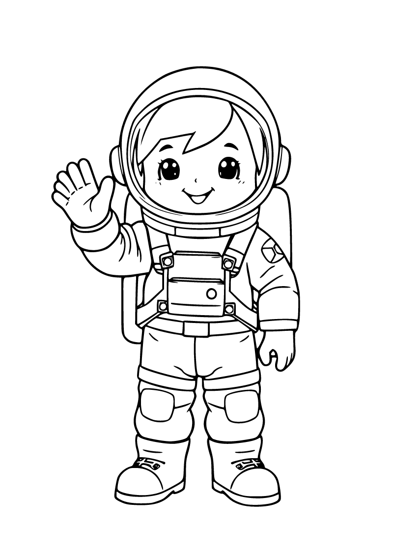 Printable astronaut coloring page for kids