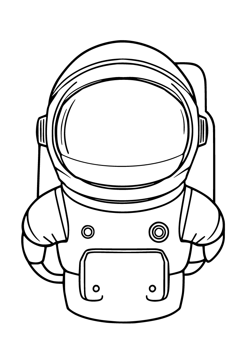 Printable astronaut helmet coloring page for kids