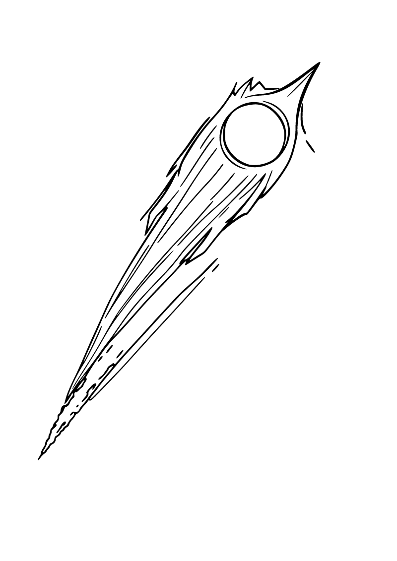 Printable comet coloring page for kids