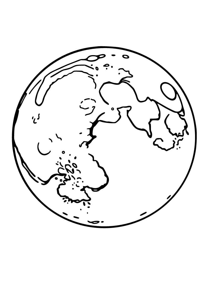 Printable moon craters coloring page for kids