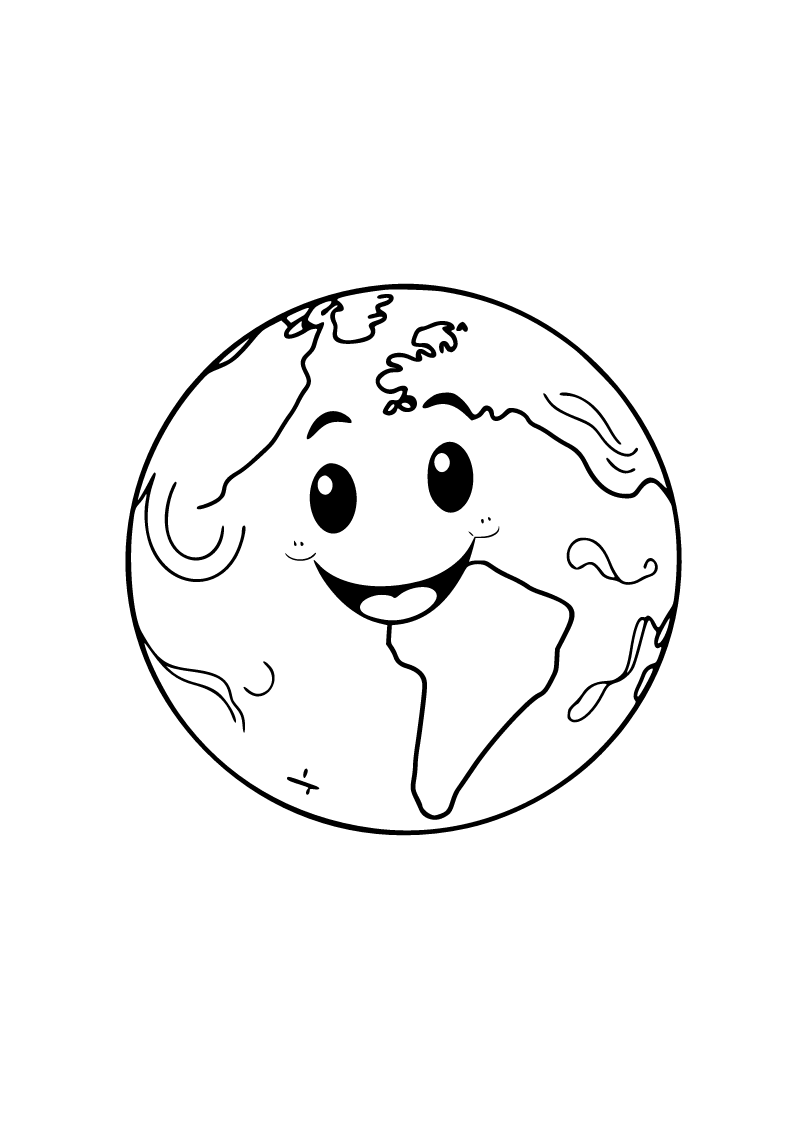 Printable Earth coloring page for kids