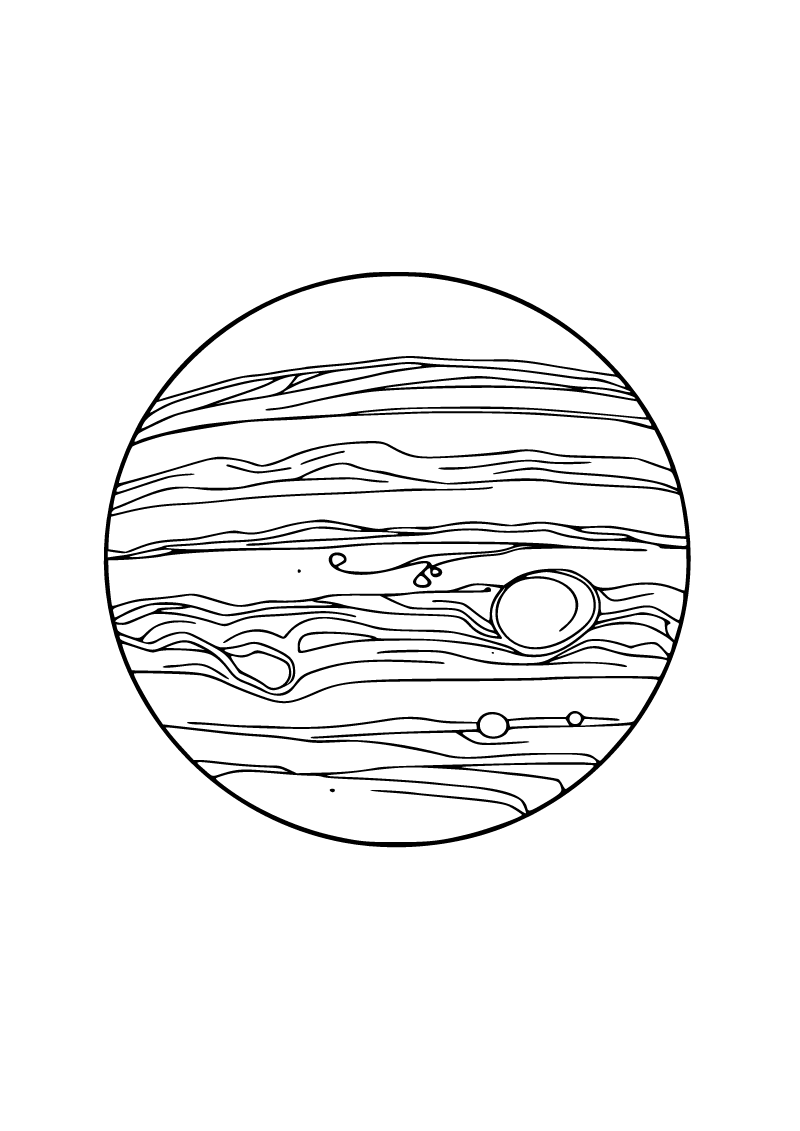 Printable Jupiter coloring page for kids