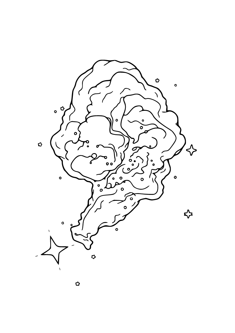 Printable nebula coloring page for kids