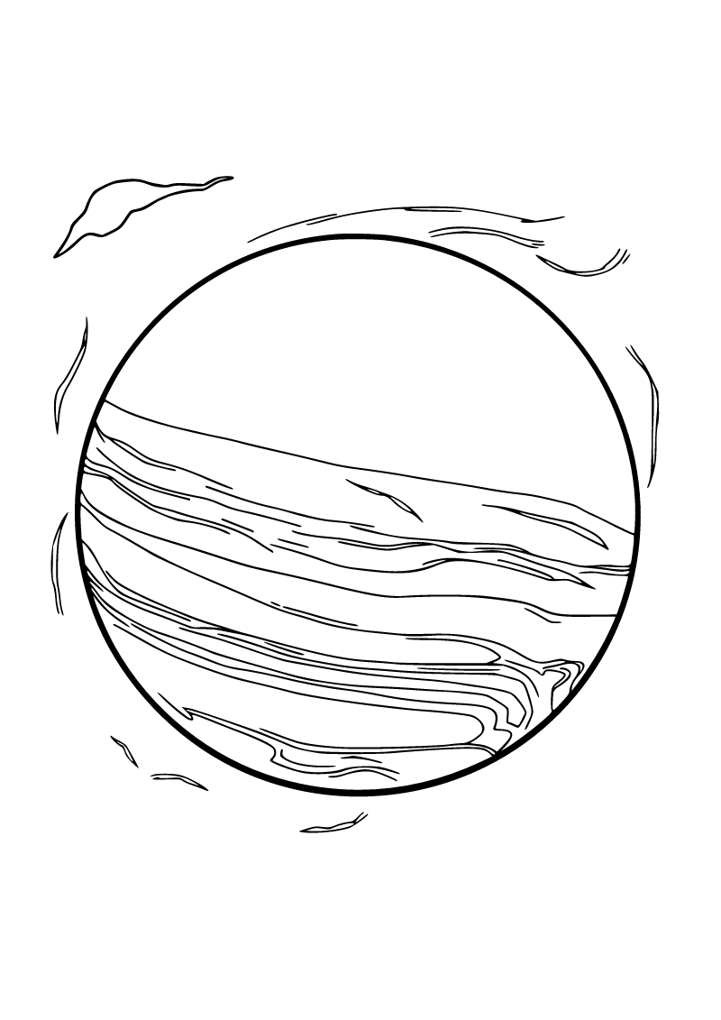 Printable Neptune coloring page for kids