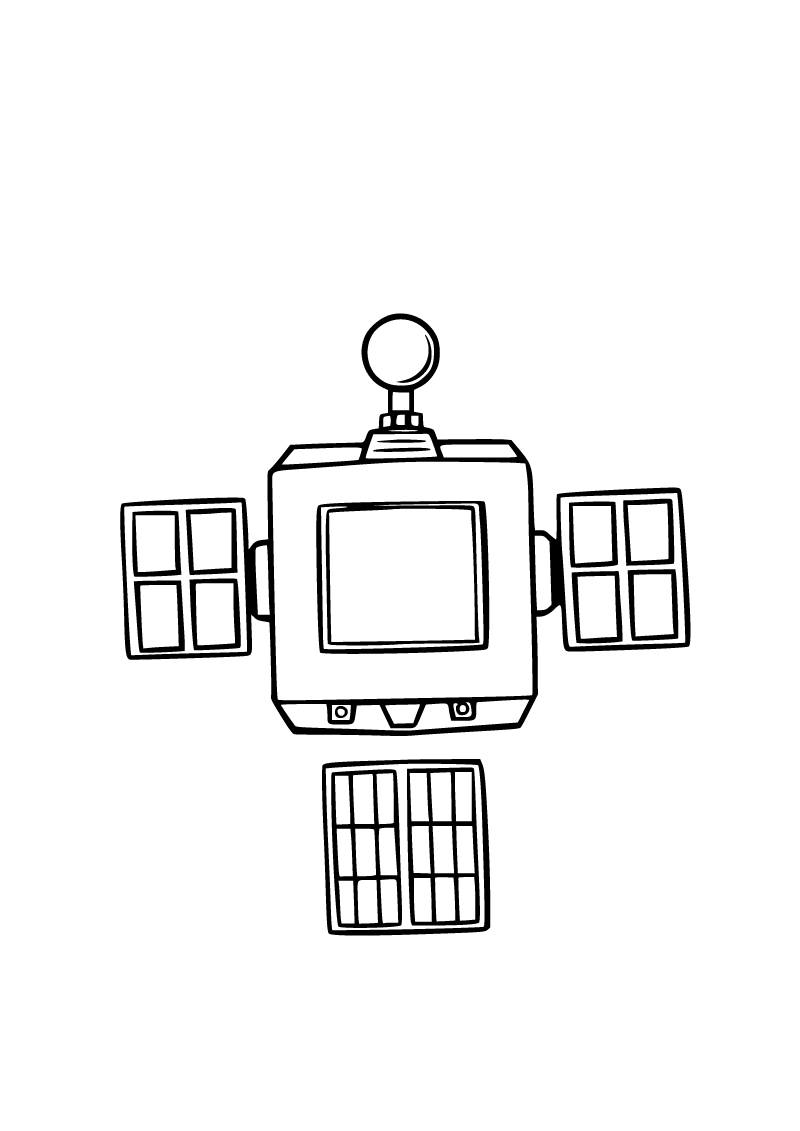 Printable satellite coloring page for kids