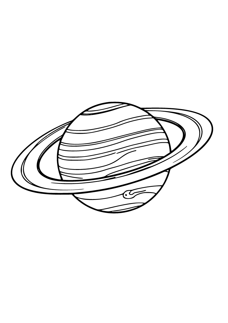 Printable Saturn coloring page for kids